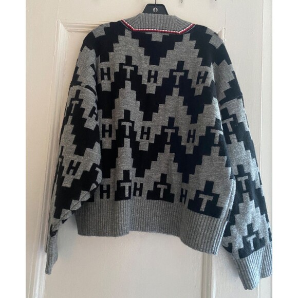 Rare! Tommy Hilfiger Fair Isle Cardigan Logo Cotton Wool Alpaca LARGE. NWOT - Picture 11 of 11